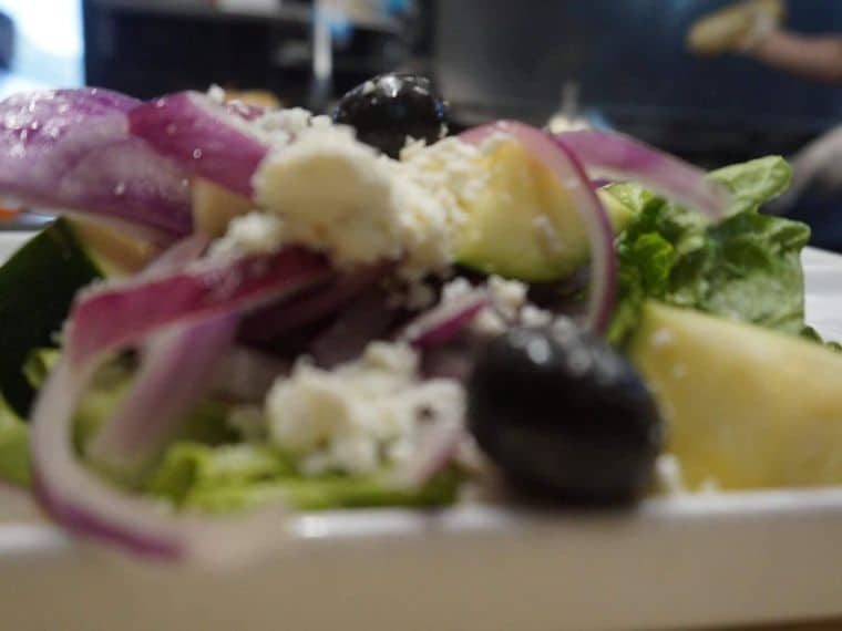 Fresh salad with Mediterranean toppings